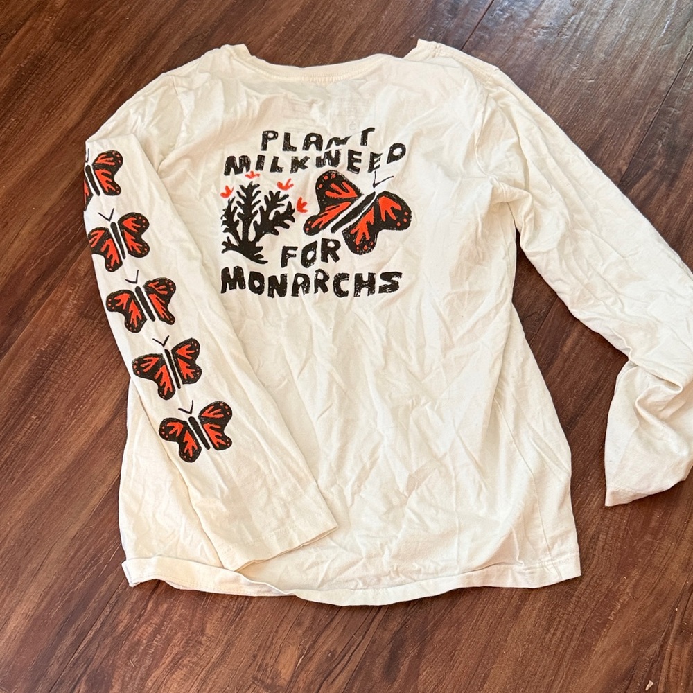 Patagonia Cream and Orange Long Sleeve Tee